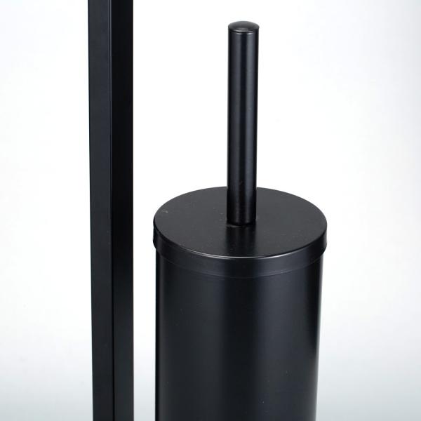 21*18*67cm Multifunctional Matt White Toilet Roll Holder Stand And Bamboo Toilet Brush Set With Modern Design For Your