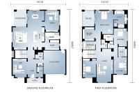 AS4600 Kit pré-fabricado de casa de luxo de 2 quartos com estrutura de aço leve