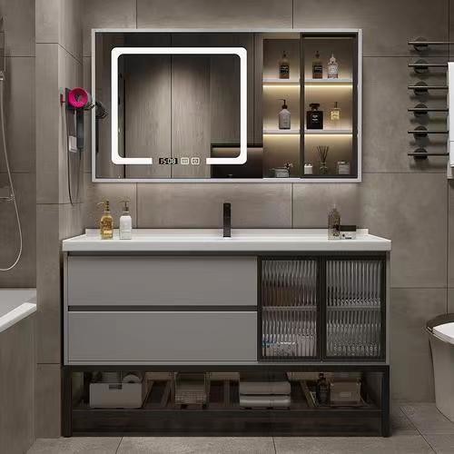 Design High End Bathroom Vanity with Modern Bathroom Cabinets and Basin Included