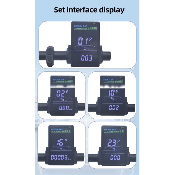 20in Ebike Display 24V-60V USB Ebike Lcd Display For V20 Pro M6C