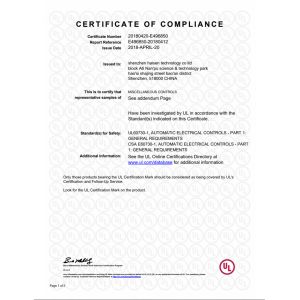 Shenzhen HAISEN Technology Co.,Ltd. Сертификации