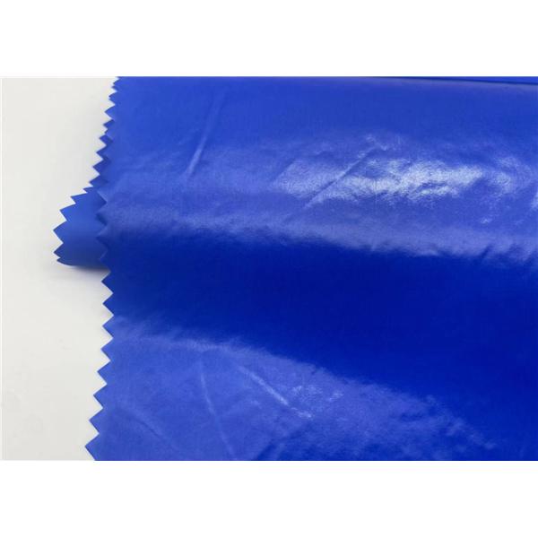 Лоснистый материал ткани 100 повторно использованный 380T вниз с PU куртки покрыл ткань тафты нейлона водоустойчивую