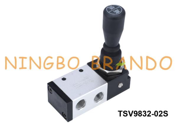 Tipo maneira manual da barretina mais ou menos cilíndrica e emplumada de TSV9832-02S da válvula de ar 3/2 do controle