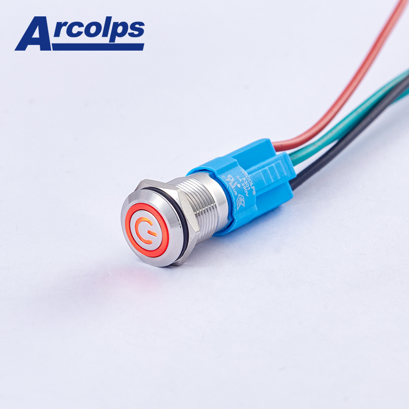 IP66 3A 12mm Metal Push Button Switch High Temperature Push Button Switch