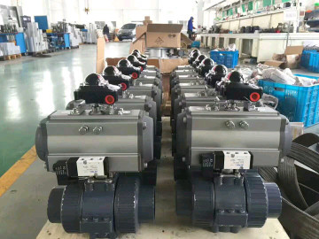 PVC UPVC Pneumatic Ball Valve Explosion Proof Air Actuated Ball Valves