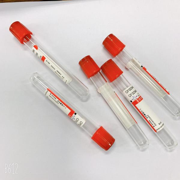 Tubos rojos de la colección del suero del casquillo de la sangre del tubo llano disponible de la colección