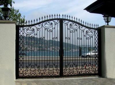 Spanish Wrought Iron Double Driveway Gates Highway Anti Corrosion
