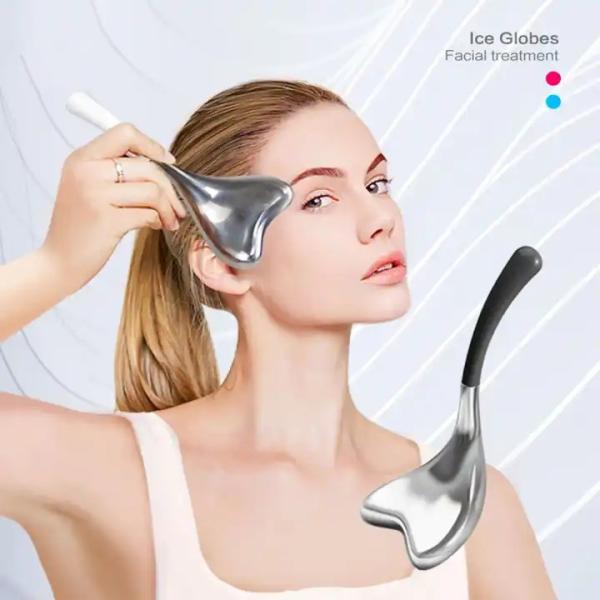 Stainless Steel Cooling Facial Ice Globes for Face Beauty Luxury Gold/Silver Cryo Globes