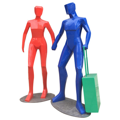 Modern Abstract Human Sculpture Fiberglass Decorative For Shopping Mall