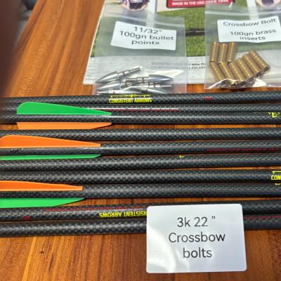 3k Woven Fiber 22/24/26 Airbow Archery Straightness .003-.001 Fletched 2 Vanes Arrows