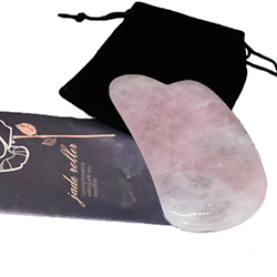 Natural Rose Quartz Gua-Sha Tool Wave Shape Massage Therapy with Engrave Logo