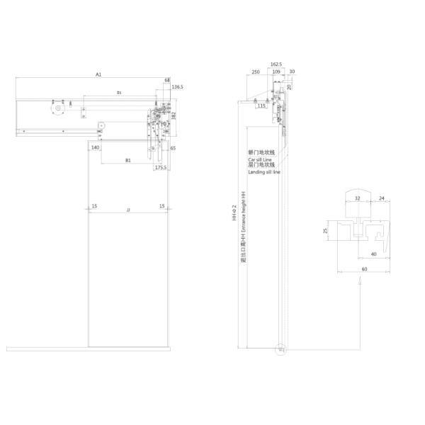 50 механизм управления дверями отверстия Silde лифта /60 Hz используя мотор премьер-министра