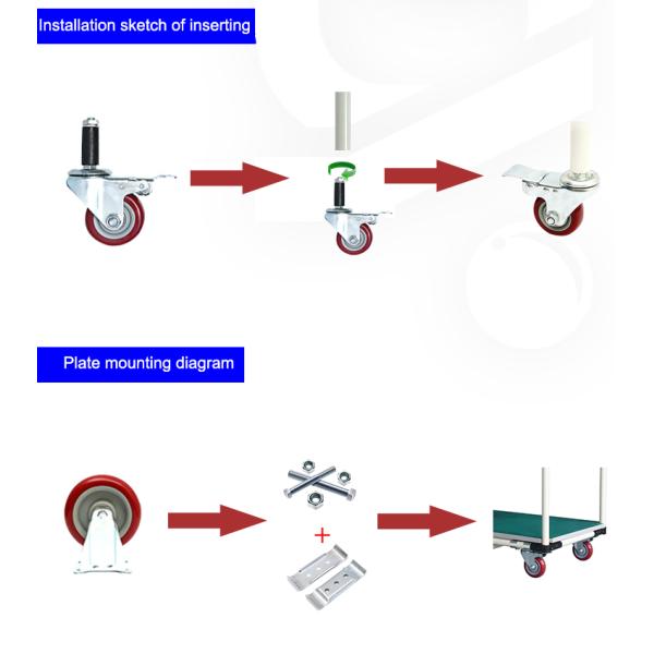 3 дюймовые пластиковые троллейбусы из ПУ кастора мебель кастора колеса