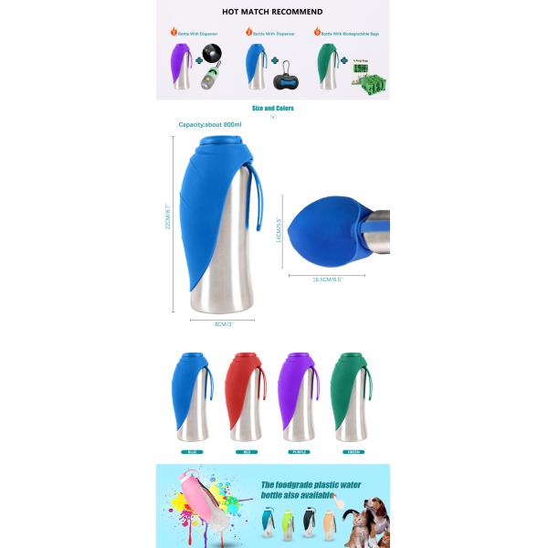 Нержавеющие любимцы перемещения выслеживают горячую бутылку с водой с сальто силикона вверх по шару 42oz/1200mL