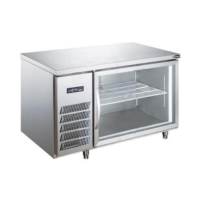 Congelador bajo mostrador con puerta de vidrio personalizable 0.9m 1.8m Mostrador de preparación refrigerado