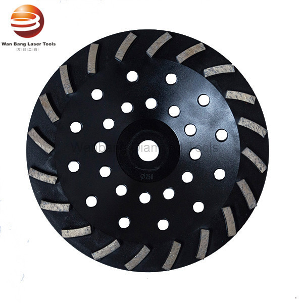 Bowl Shaped 250mm Turbo Segmented Diamond Grinding Cup Wheels