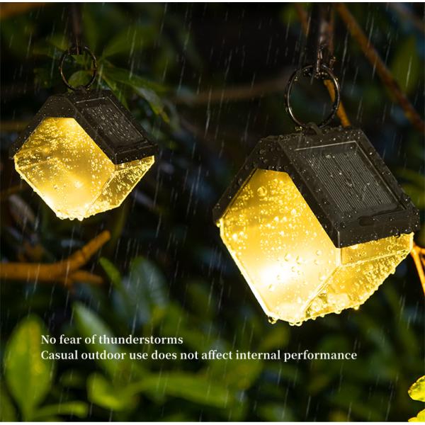 Solar Powered Ice Brick Chandelier Automatic and Waterproof for Outdoor Villa Hanging