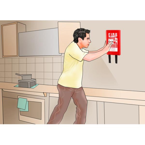 7oz Kitchen Fiberglass Heavy Duty Fire Blanket with 100 % Glass Fiber Materials