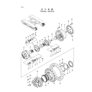 Последний привод EX200-5 Моторная коробка передач 9134825 9148909 9142964