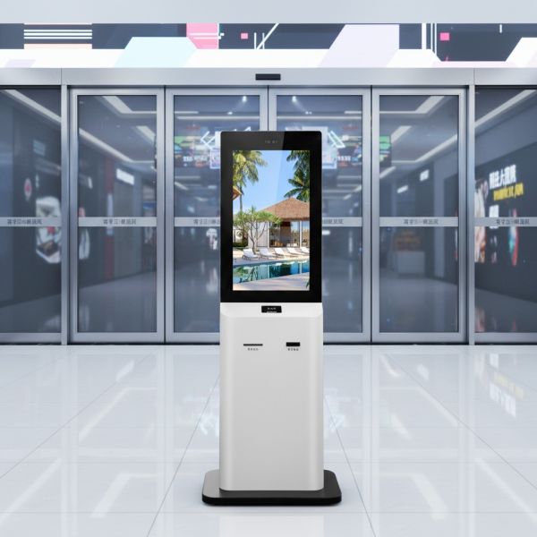 All-in-One Interactive MJK Floor Standing Kiosk Integrated Payment Cloud Management Windows OS Barcode Reader QR Code Scanner