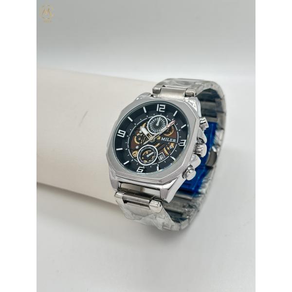 ML1113-Silver Bezel Luxury Trend Design Men Quartz Watches With Stainless Steel Band