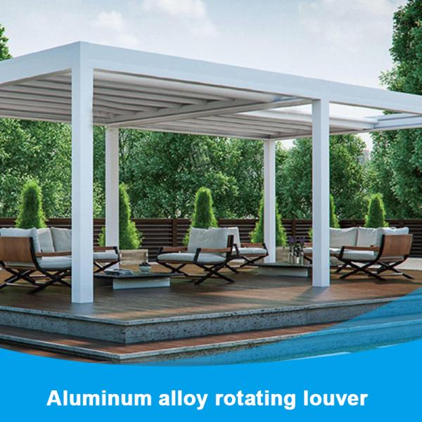 Gatehouse open-air sun room Outdoor canopy flipped louver gazebo shed four corner aluminum alloy gazebo terrace rain proof