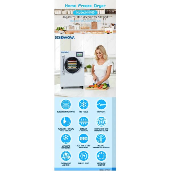 220V Countertop Freeze Dryer 4Kg Food Freeze Dryer For Home Use HM400