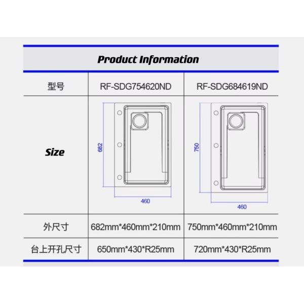 Кухонная раковина рабочего места толщины 3.5mm Handmade с разделочной доской