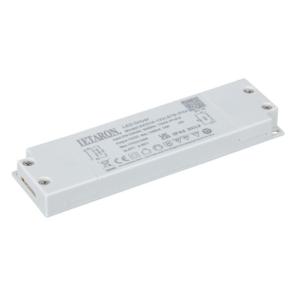 Letaron 15W 12V Led Driver Slim IP44 Waterproof LED Power Supply for Bathroom Lighting