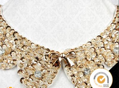 handmade fashion beading women beaded lace collar applique, Fitted top with bardot neckline garment neckline rhinestone