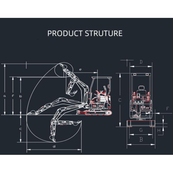 Mini excavadora doméstica de 2.2 toneladas, equipo pequeño para movimiento de tierras, 14.2KW, 2200rpm