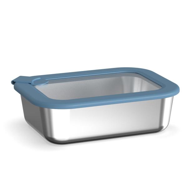 Leakproof Rectangular Stainless Steel Food Storage Containers With Silicone Vented Class Lid