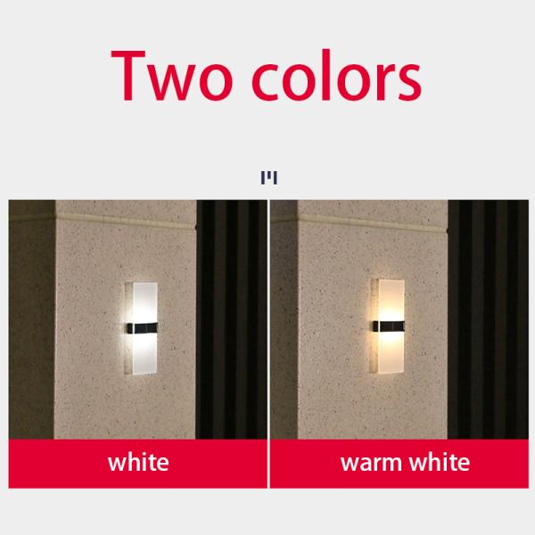 Акриловые светодиоды для наружной стенки Сконс светодиодные солнечные лампы холодное белое свечение