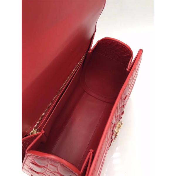 Authentic Crocodile Skin Lady Saddle Purse Genuine Alligator Leather Female Small Handbag Women Crossbody Shoulder Bag