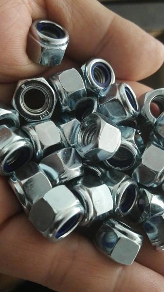 M8-1.25 Hexagon Nylon Insert NUT, DIN 982,Blue & White Zinc Plated surface,M3~M56