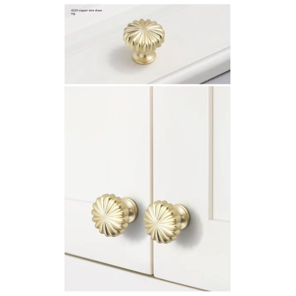 Single Hole Zinc Alloy Cabinet Knob Pumpkin Handle Small Single Grain Single Button Design for Dresser Wardrobe Use Direct