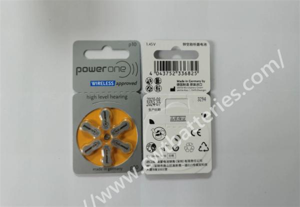 Powerone P10 1.45V Hearing Zinc Air Battery Harmless Batteries Small Button Battery