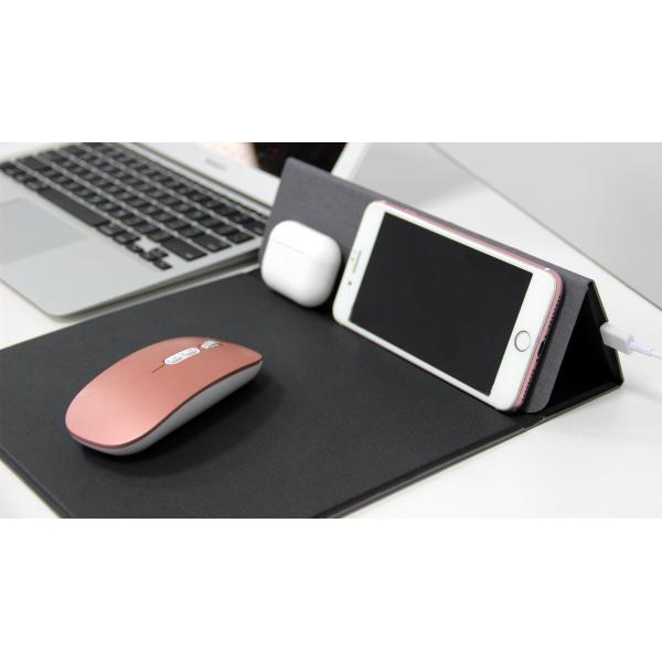 Foldable Nontoxic Mouse Pad With Phone Holder , 10W Mouse Pad Charging Station
