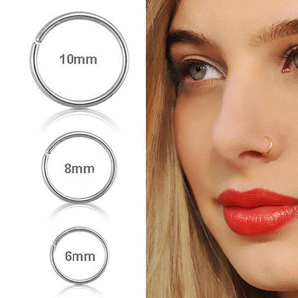 New Arrival Surgical Steel 0.8mm Cartilage Piercing Stud Thin Small Nose Ring Hoop Fashion Jewelry