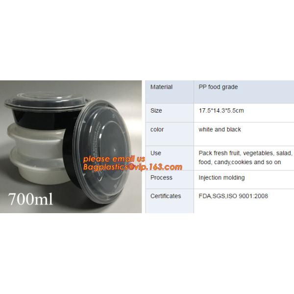 Коробка бенто пластикового устранимого пластикового взятия качества еды отсутствующая с 4 отсек, пищевой контейнер контейнеров пластиковый течебезопасный