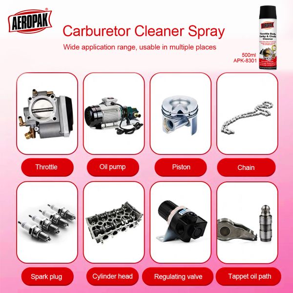 Aeropak 500ml Aerosol Spray Throttle Body & Carburetor Cleaner & Throttle Choke Wash Liquid for Cars Trucks Motorcycles