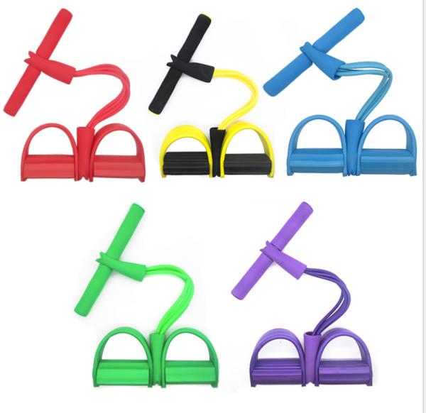 Pedal Resistance Band, 4-Tube Natural Latex Pedal Resistance Band Sit-Up Pull Rope Fitness Resistance band