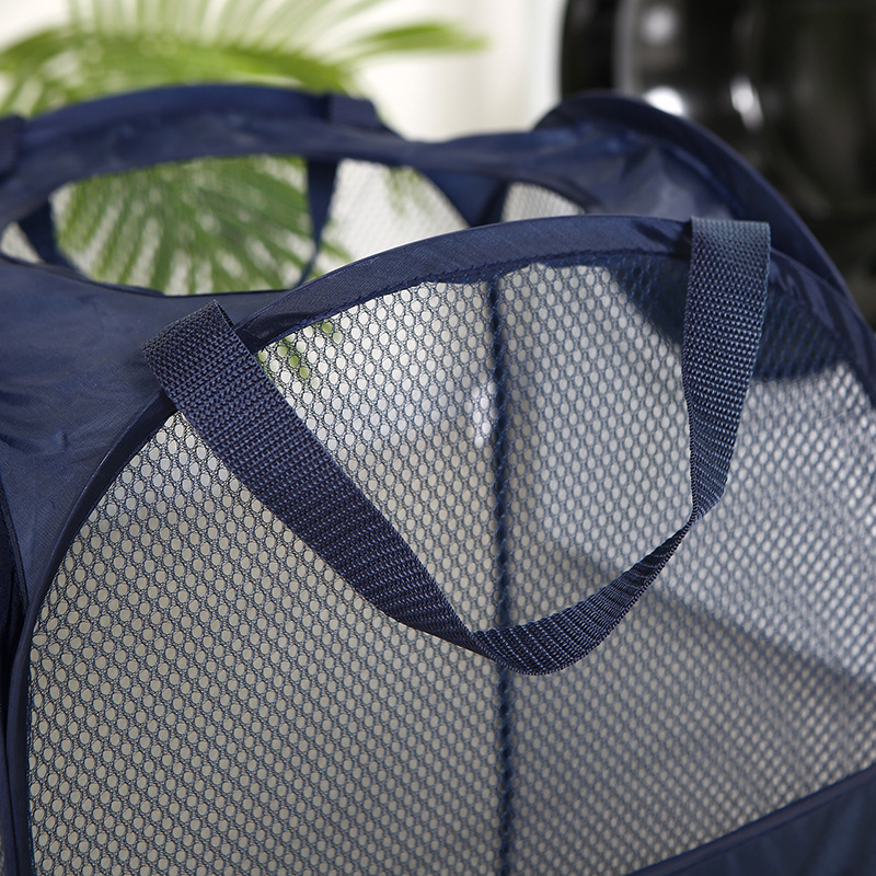 Home Storage Folding Laundry Basket Cloth Standing Type Pop Basket for Bathroom Use Foldable Bag