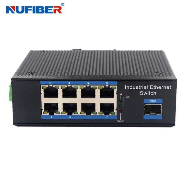 IP40 8 Port Poe Switch Unmanaged With SFP Slot Excellent Heat Elimination Industrial Fiber Ethernet Switch