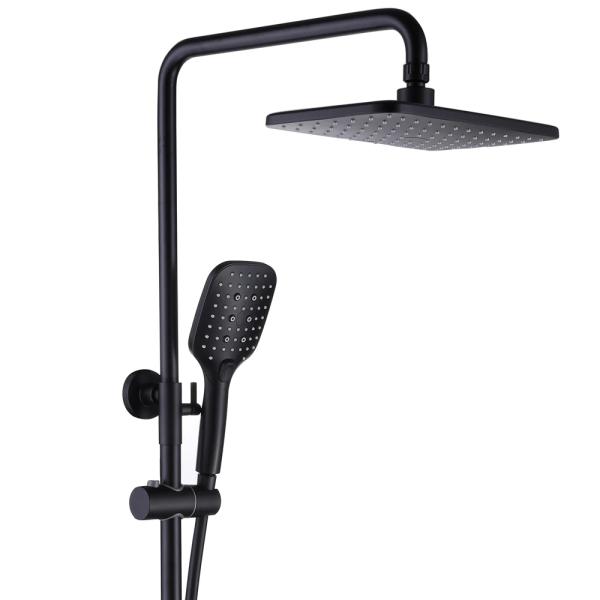 Sanitary Ware Bathroom Wall Mounted Shower Set with Hot and Cold Water Mixer in Black