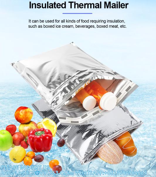 9 X 12 Inch Disposable Metallic Aluminium Foil Hot Cold Thermal Insulated Bubble Cooler Mailers Envelope