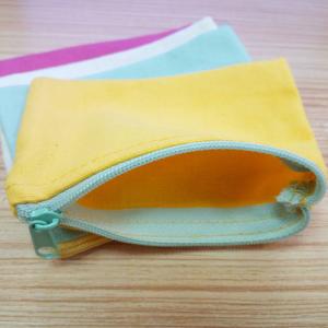 Taille réutilisée de sac cosmétique de tirette de toile de coton mini colorée