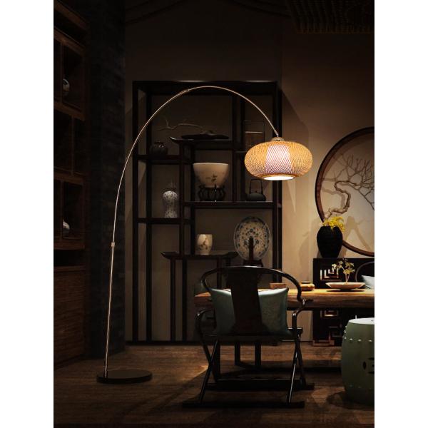 Classical chinese design creative home decorative bedroom living room bamboo arc floor lamp(WH-WFL-18)
