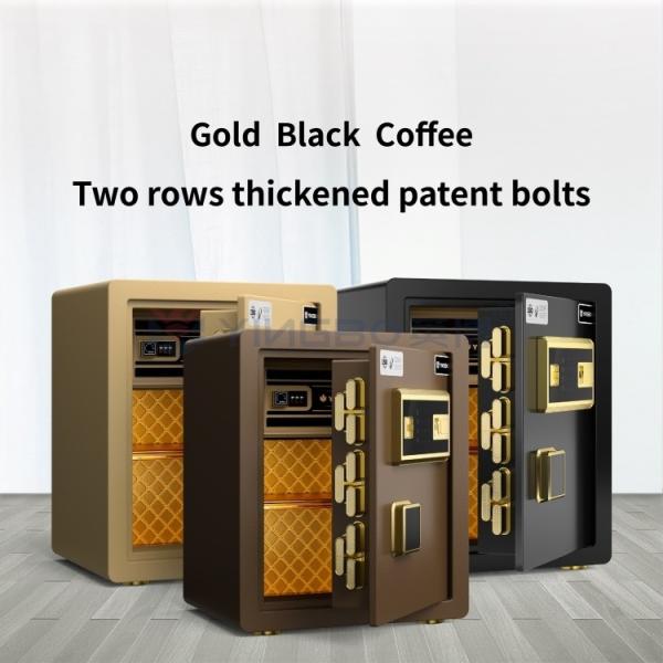 Dual Warning Alarm Home Safe Box Anti-Theft H450mm(Gold)
