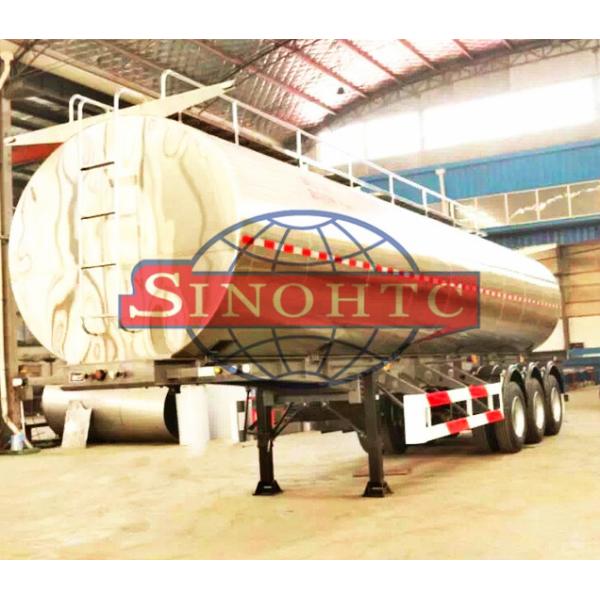 Stainless Steel Petroleum Tank Trailers , 45 000 Liters 3 Axle Fuel Tank Trailer